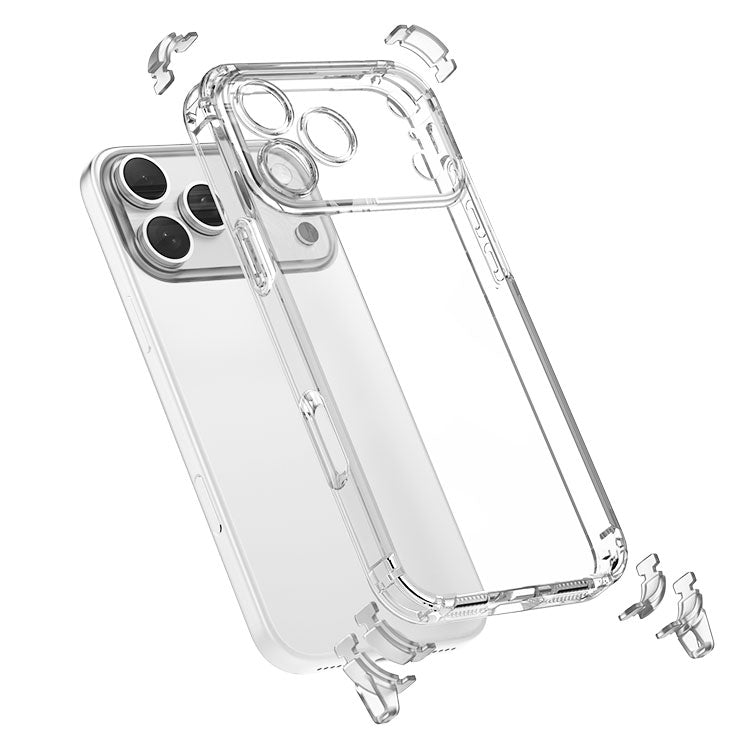 【ストラップセット or ケース単品】4カラー|ストラップホール付け替え可能|4WAYクリアiPhoneケース