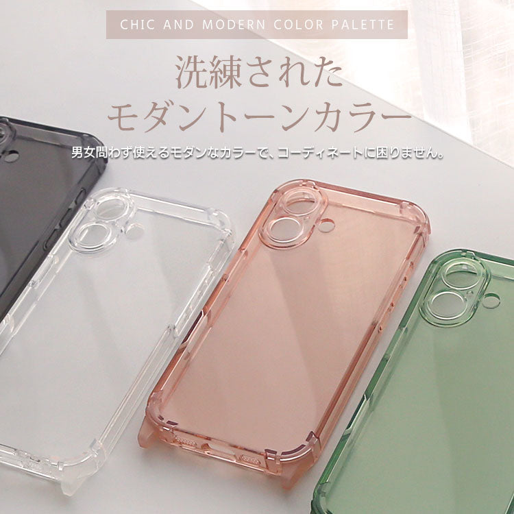 【ストラップセット or ケース単品】4カラー|ストラップホール付け替え可能|4WAYクリアiPhoneケース