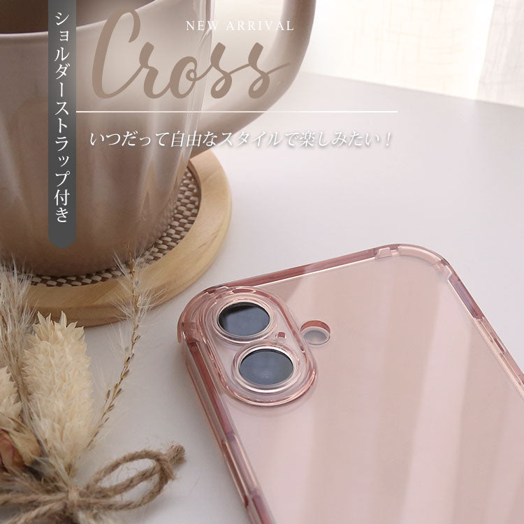 【ストラップセット or ケース単品】4カラー|ストラップホール付け替え可能|4WAYクリアiPhoneケース