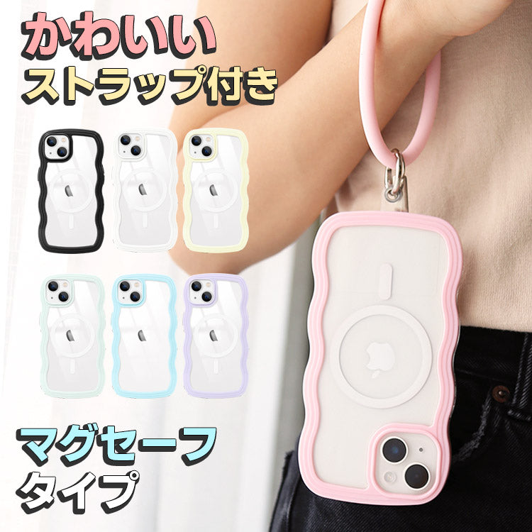 iPhone13Proケース magsafe対応 可愛い ウェーブ MagSafe対応｜ウェーブデザイン｜パステルカラー iPhoneケース – ZENIX