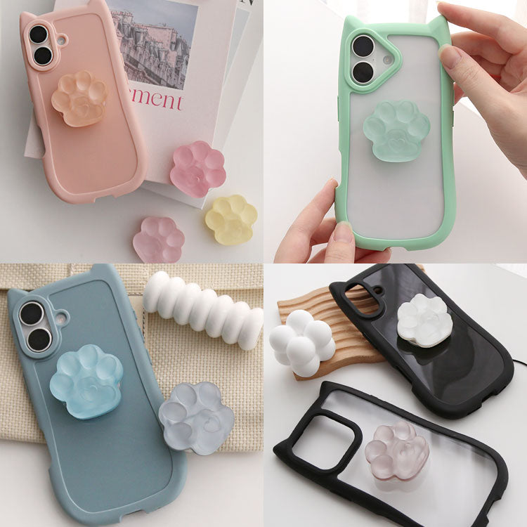 肉球スマホグリップ |全11色のマットクリア×ミルキーパステルデザイン