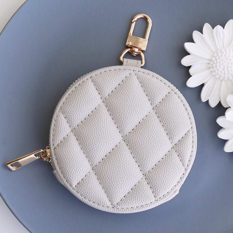 ゴールドカラビナ付き|キルティング柄【8色展開】|ミニコインケース