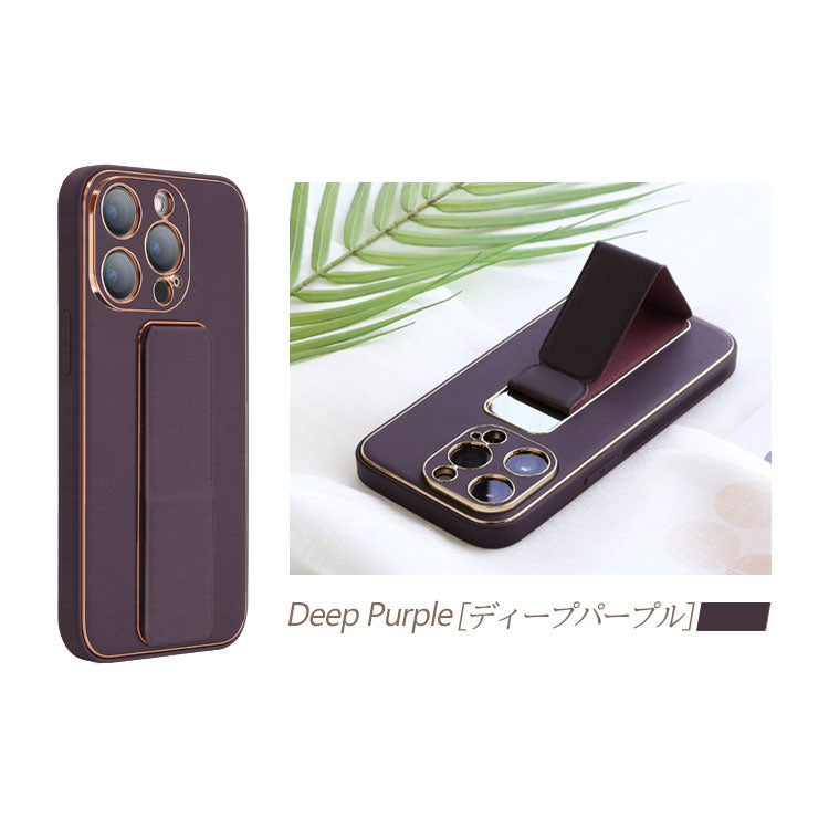【ショルダーストラッププレゼント】高級感×機能性のPUレザー|落下防止ベルト付きiPhoneケース