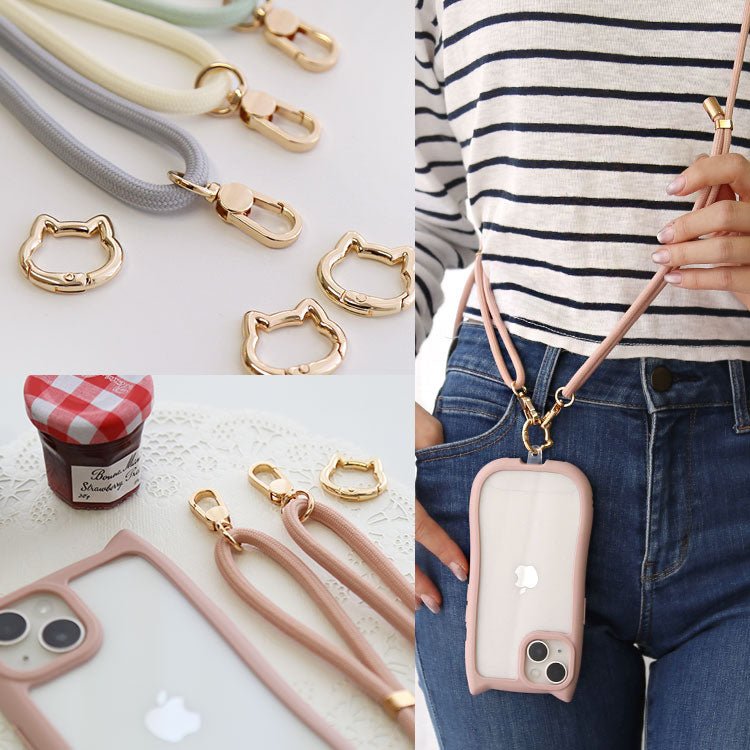 スマホショルダーストラップ／ハンドストラップ 【パッチ＆カラビナ