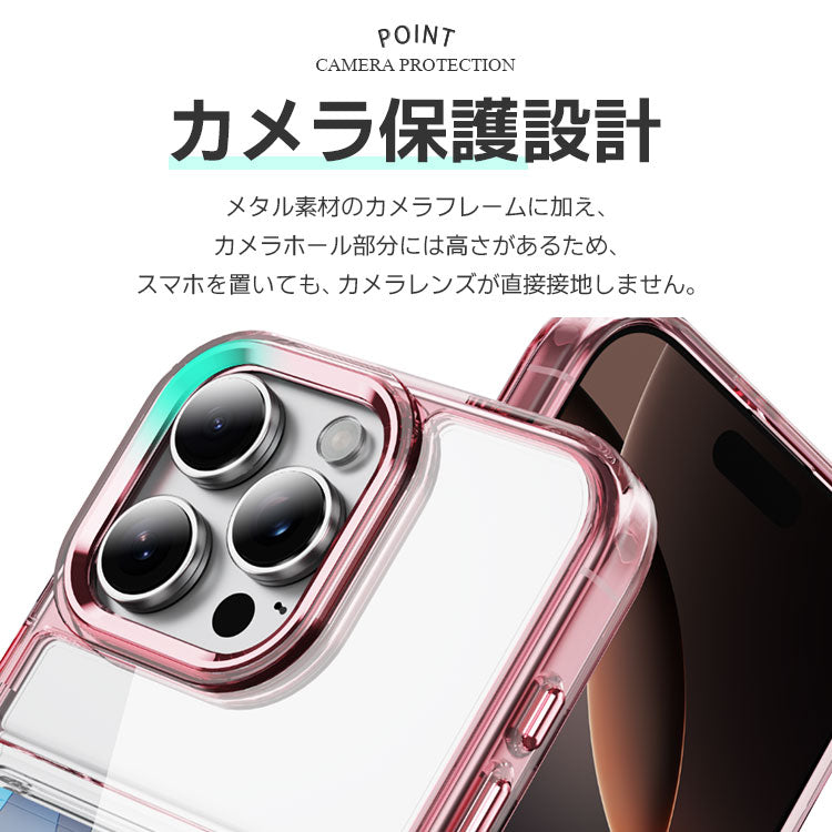 クリアiPhoneケース｜蓋つきカード収納付き｜ 全5色[iPhone16/15/14/13シリーズ]
