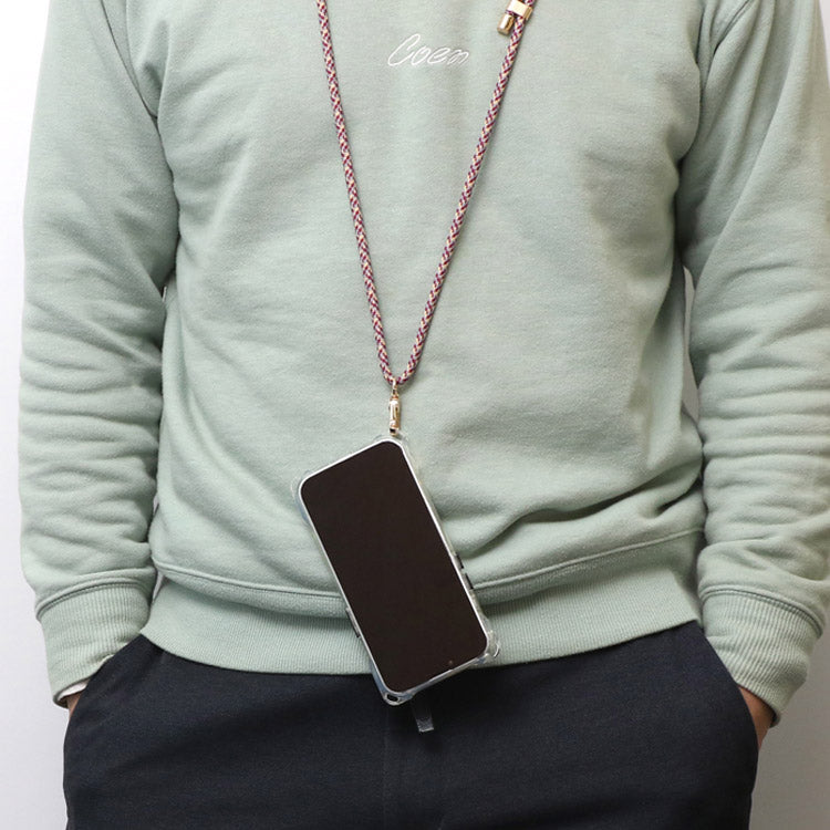 【ショルダーストラッププレゼント】4つ角ショルダーストラップホール付きクリアiPhoneケース