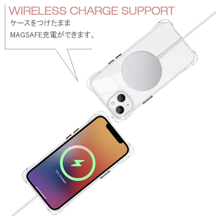 【ショルダーストラッププレゼント】4つ角ショルダーストラップホール付きクリアiPhoneケース