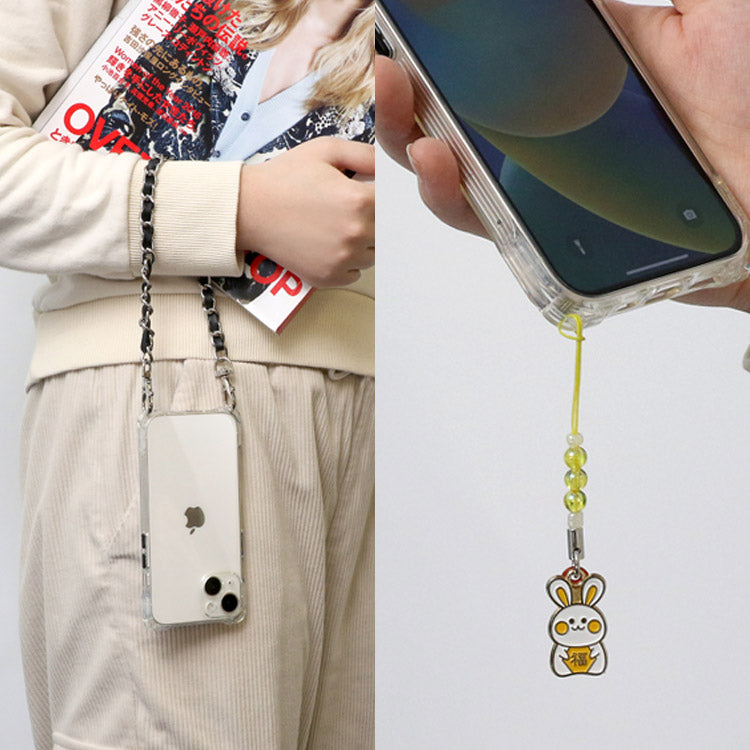 【ショルダーストラッププレゼント】4つ角ショルダーストラップホール付きクリアiPhoneケース