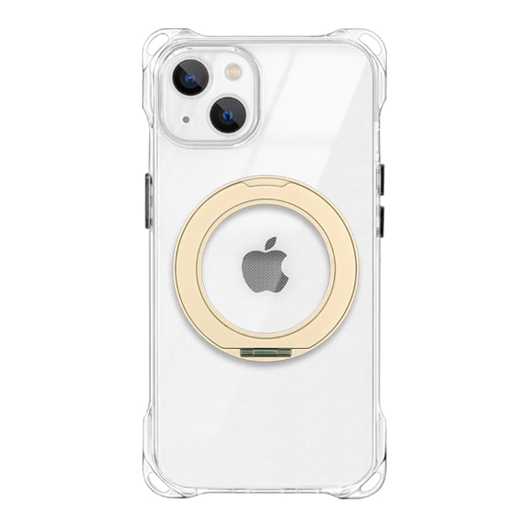 【Magsafe対応360°回転リングスタンドセット】4つ角ホール付きクリアケース　iPhoneケース