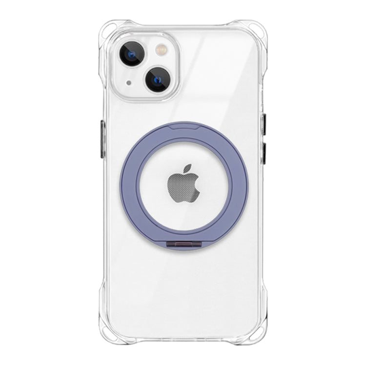【Magsafe対応360°回転リングスタンドセット】4つ角ホール付きクリアケース　iPhoneケース