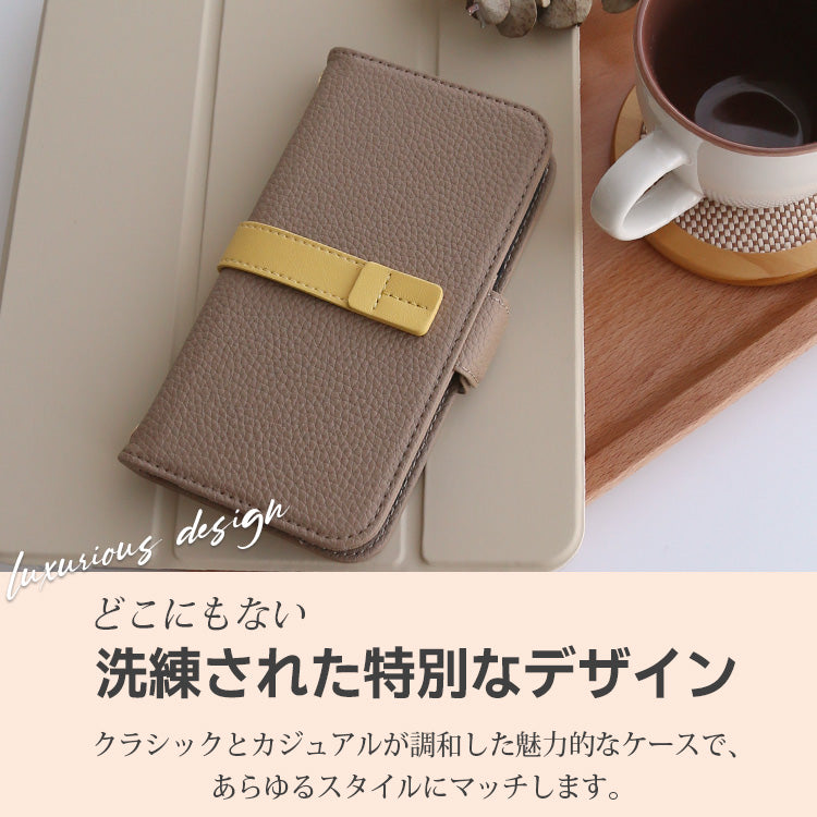 くすみカラー ｜ストラップホール付き｜ 収納ポケット｜手帳型 iPhoneケース