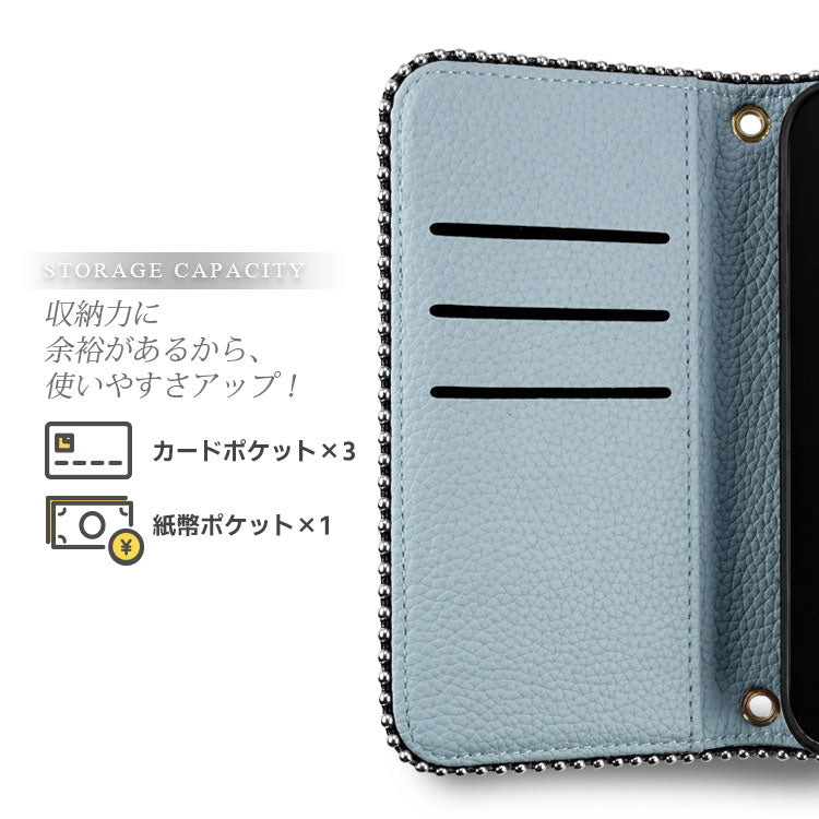 くすみカラー ｜ストラップホール付き｜ 収納ポケット｜手帳型 iPhoneケース