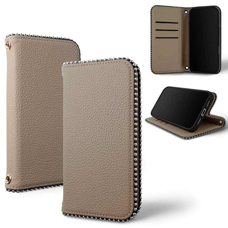 くすみカラー ｜ストラップホール付き｜ 収納ポケット｜手帳型 iPhoneケース