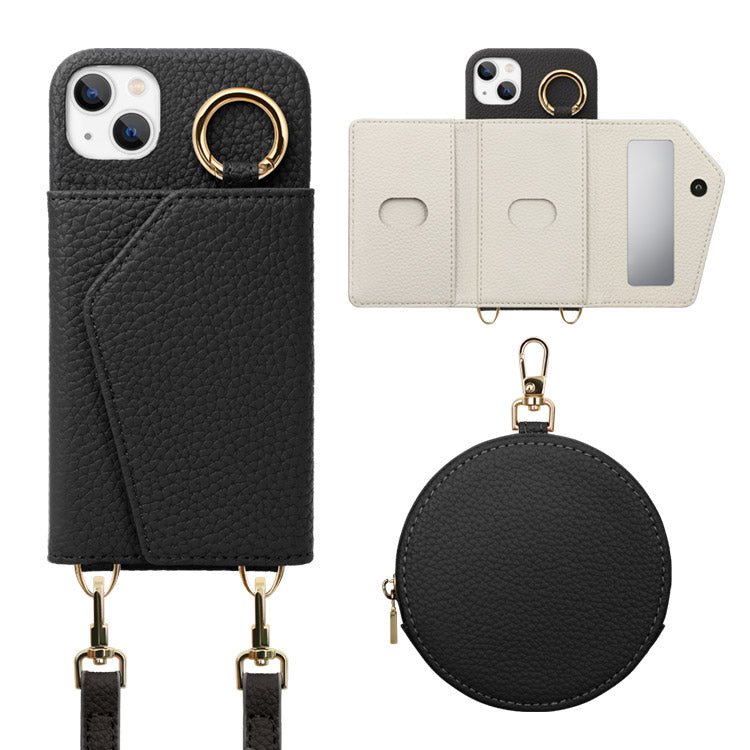 マルチコインケース＆ショルダー付き背面収納iPhoneケース[iPhone13/12/11/SEシリーズ]