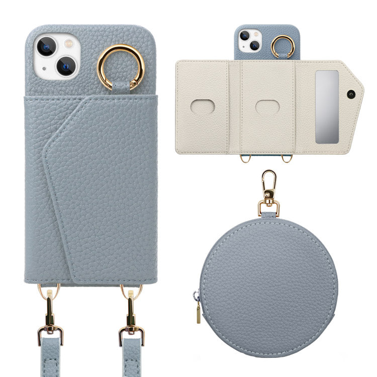 マルチコインケース＆ショルダー付き背面収納iPhoneケース[iPhone13/12/11/SEシリーズ]