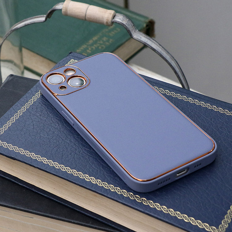 【ショルダーストラッププレゼント】ゴールドライン｜シンプルエレガンス プレミアム PUレザー iPhoneケース[iPhone12/11/SEシリーズ]