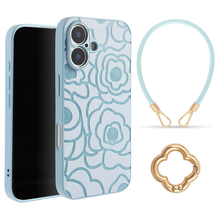 《選べる単品 or リストストラップセット（ショルダー特典つき）》カメリア柄 iPhoneケース｜【CAMÉLIE】大人かわいい10色展開