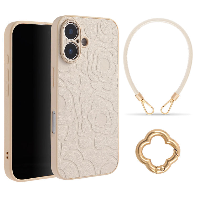 《選べる単品 or リストストラップセット（ショルダー特典つき）》カメリア柄 iPhoneケース｜【CAMÉLIE】大人かわいい10色展開