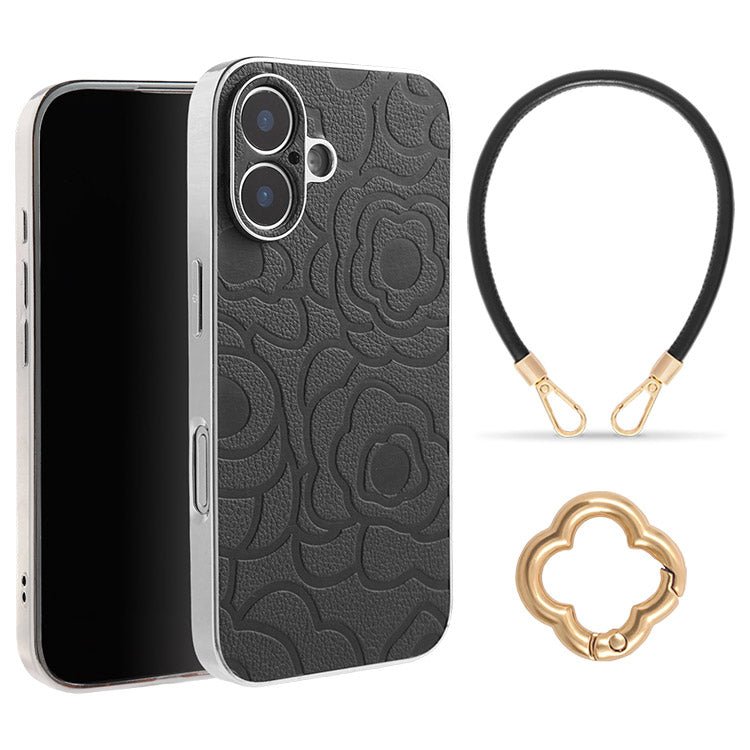 《選べる単品 or リストストラップセット（ショルダー特典つき）》カメリア柄 iPhoneケース｜【CAMÉLIE】大人かわいい10色展開