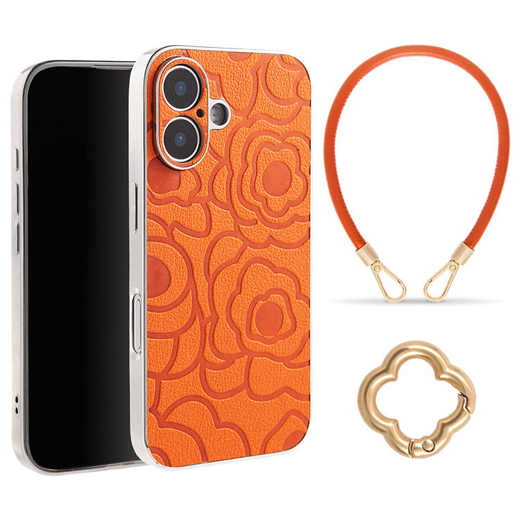 《選べる単品 or リストストラップセット（ショルダー特典つき）》カメリア柄 iPhoneケース｜【CAMÉLIE】大人かわいい10色展開