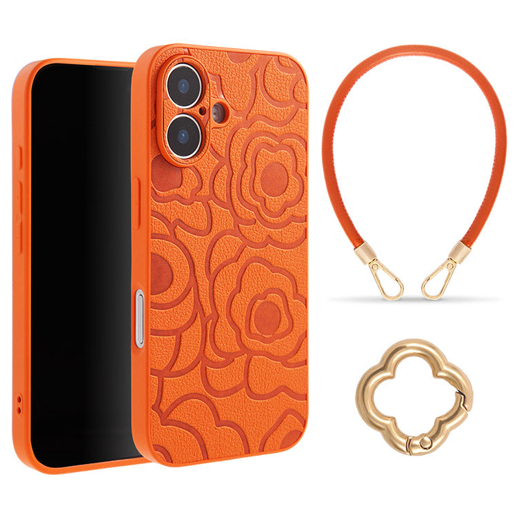 《選べる単品 or リストストラップセット（ショルダー特典つき）》カメリア柄 iPhoneケース｜【CAMÉLIE】大人かわいい10色展開