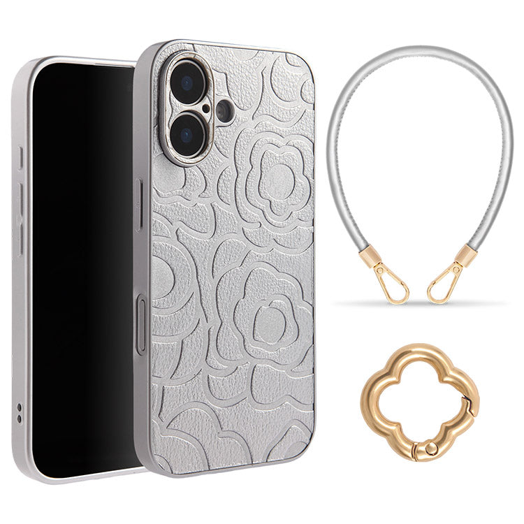 《選べる単品 or リストストラップセット（ショルダー特典つき）》カメリア柄 iPhoneケース｜【CAMÉLIE】大人かわいい10色展開