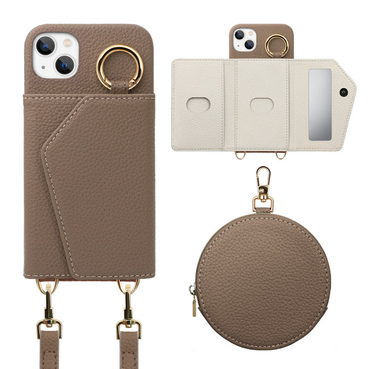 マルチコインケース＆ショルダー付き背面収納iPhoneケース[iPhone15/14シリーズ]