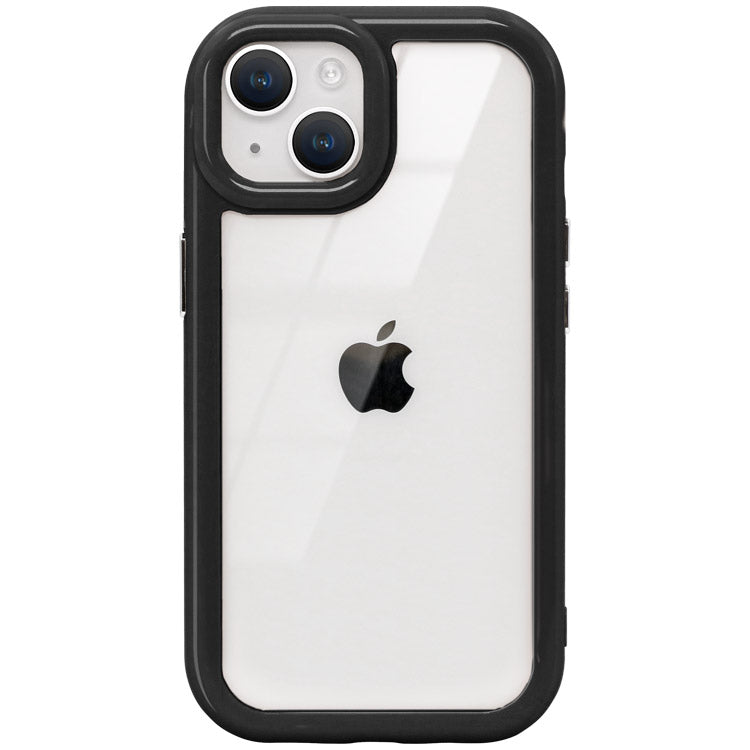 くすみカラー背面クリアハイブリッドiPhoneケース