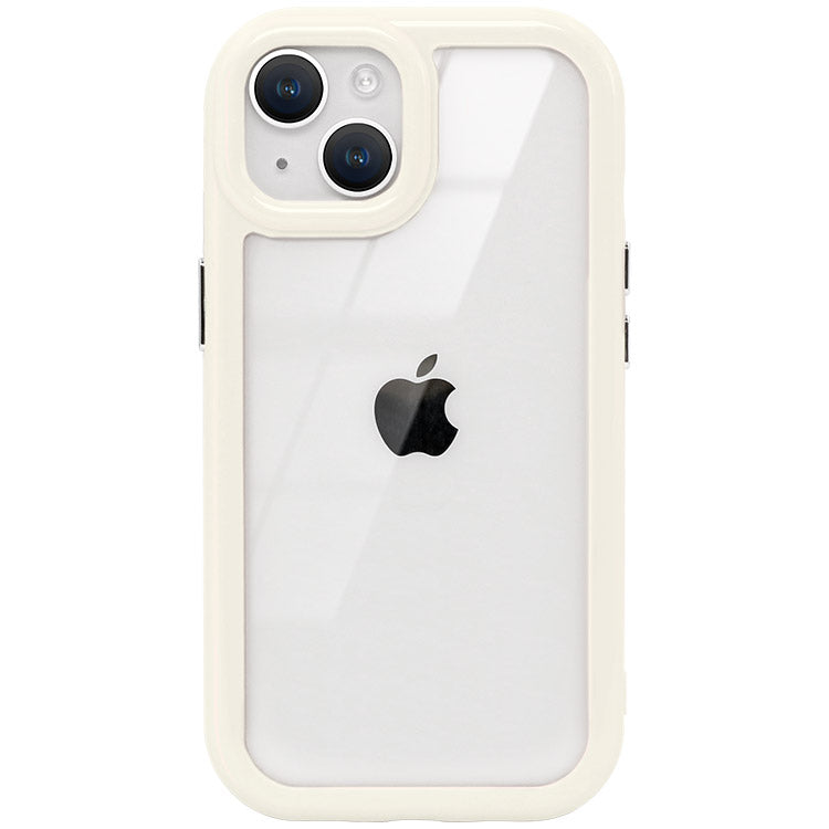 くすみカラー背面クリアハイブリッドiPhoneケース