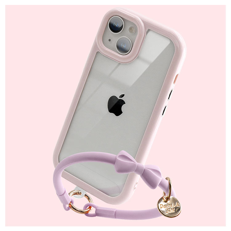 リボンハンドストラップ付きiPhoneケース