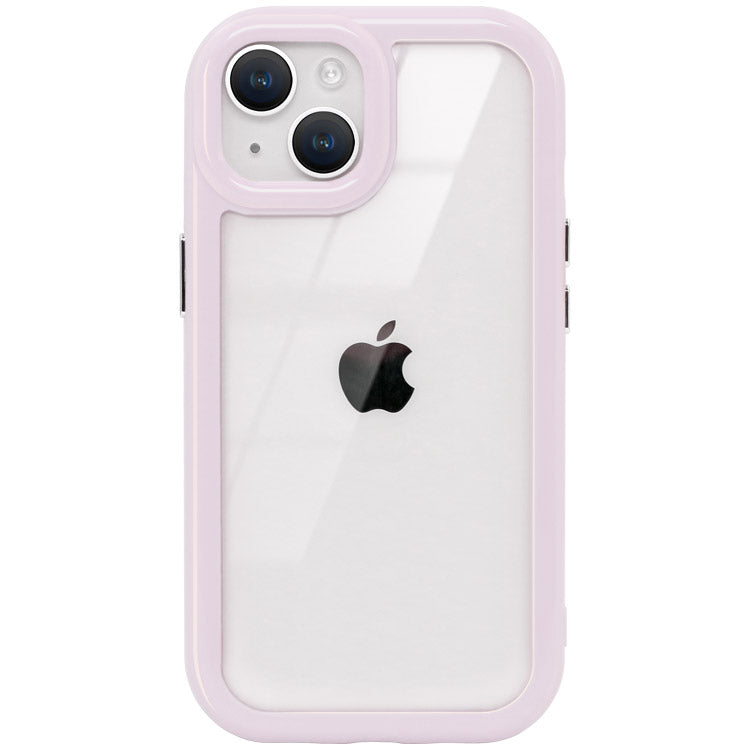 くすみカラー背面クリアハイブリッドiPhoneケース