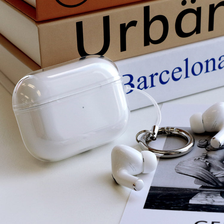 AirPodsクリアケース｜クリアカラー 全6色｜カラビナ付き・傷防止・TPU素材｜ワイヤレス充電対応