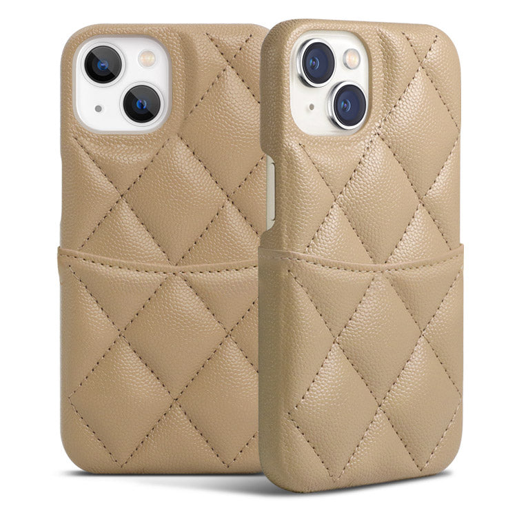 【ショルダーストラッププレゼント】カードポケット付き｜キルティング レザー風 iPhoneケース[iPhone14/13/12/11/SEシリーズ]