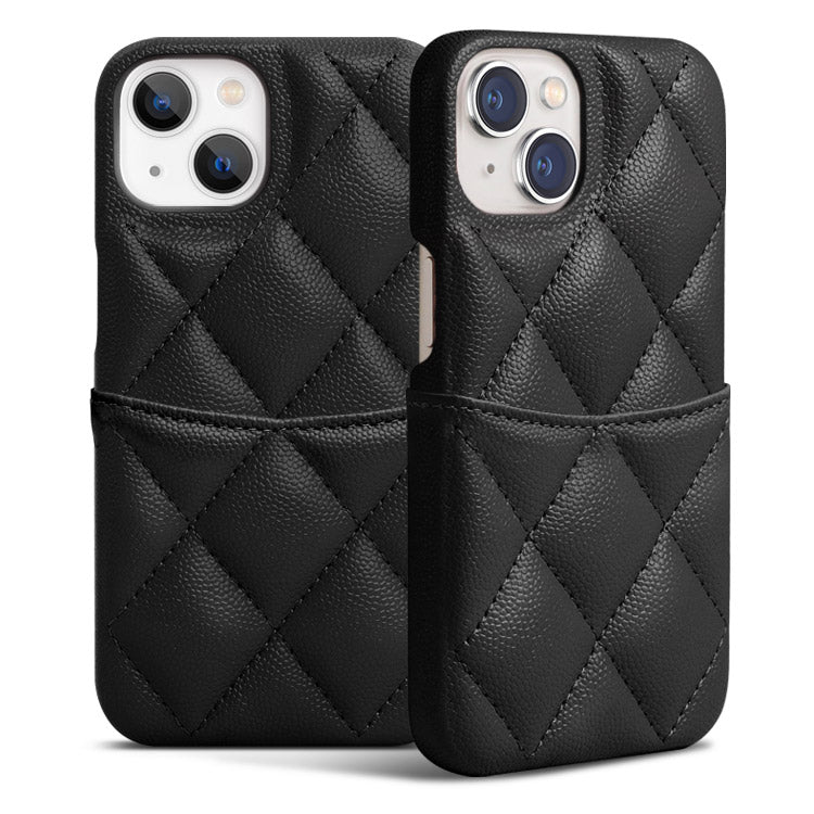 【ショルダーストラッププレゼント】カードポケット付き キルティング レザー 風 iPhoneケース [iPhone16/15シリーズ]