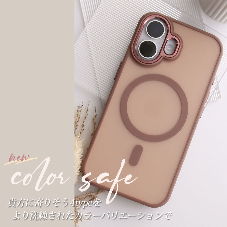 【Magsafe対応】背面マットiPhoneケース｜耐衝撃仕様・人気のくすみカラー[iPhone16/15/14/13シリーズ]