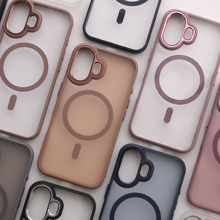 背面クリアケース｜【MagSafe対応】トレンドくすみカラーiPhoneケース[iPhone16/15/14/13シリーズ]