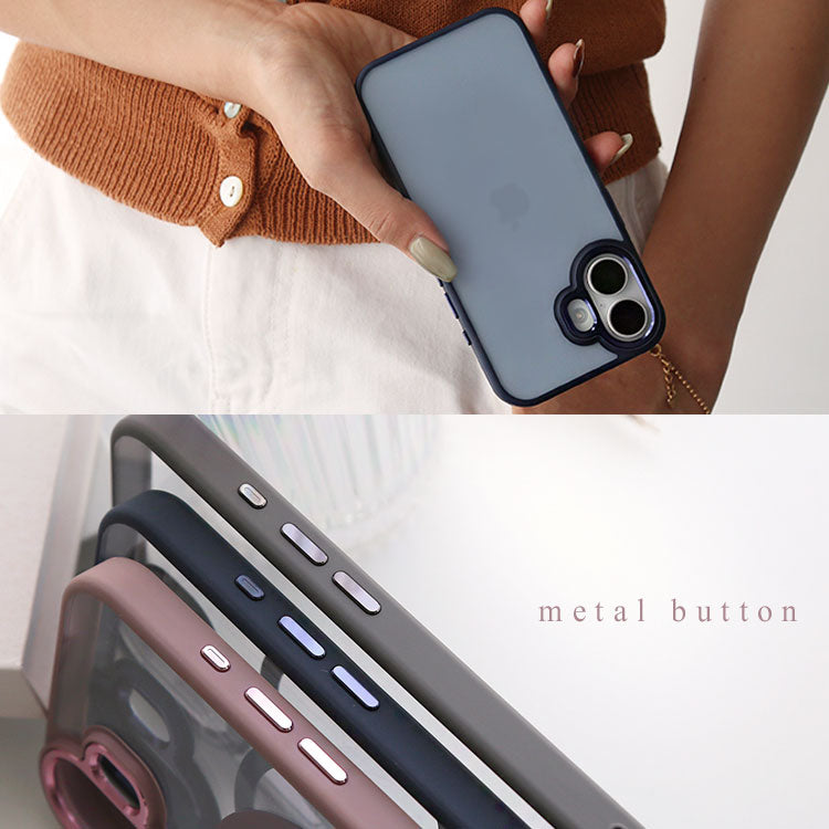 くすみカラー背面クリアケース｜シンプル耐衝撃スマホケース[iPhone16/15/14/13シリーズ]