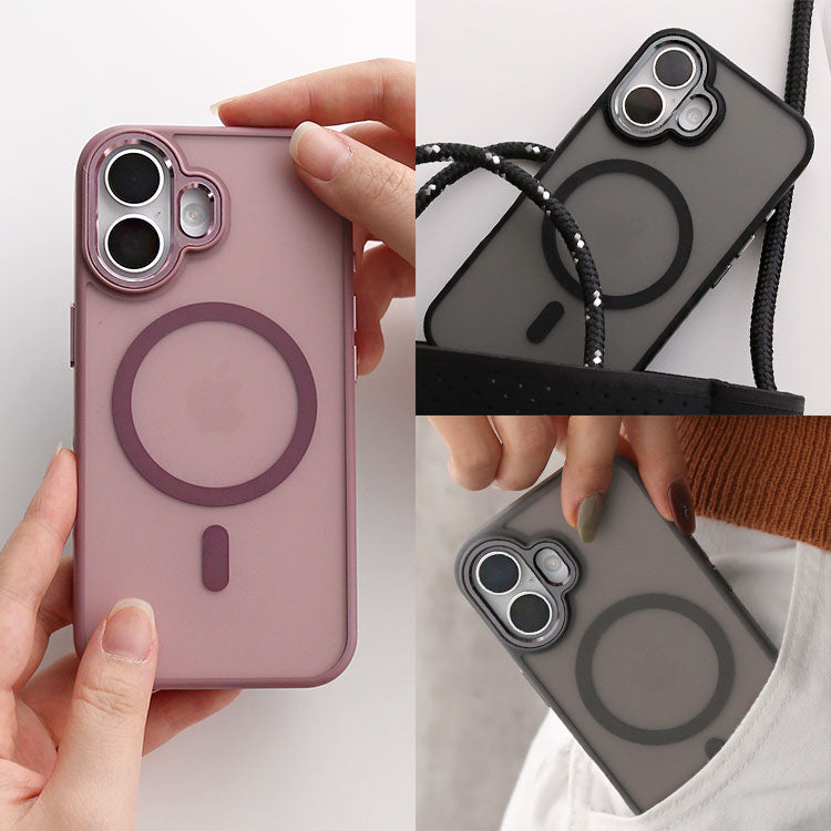 【Magsafe対応】背面マットiPhoneケース｜耐衝撃仕様・人気のくすみカラー[iPhone16/15/14/13シリーズ]