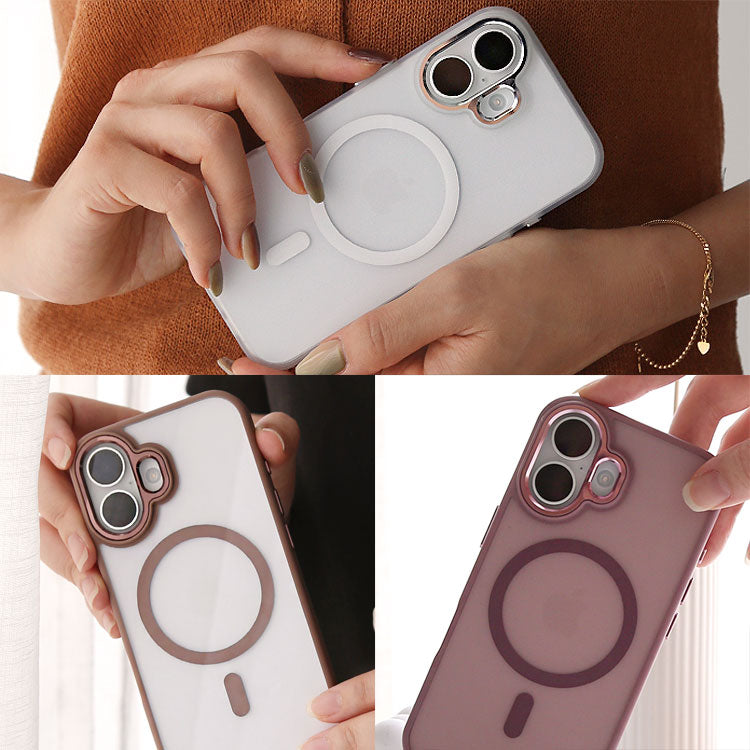 【Magsafe対応】背面マットiPhoneケース｜耐衝撃仕様・人気のくすみカラー[iPhone16/15/14/13シリーズ]