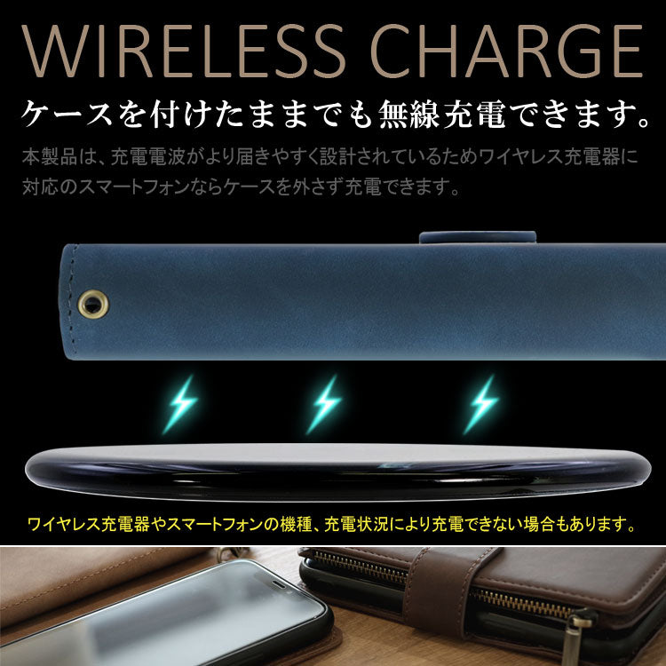 お財布のようなジッパー付き｜手帳型iPhoneケース