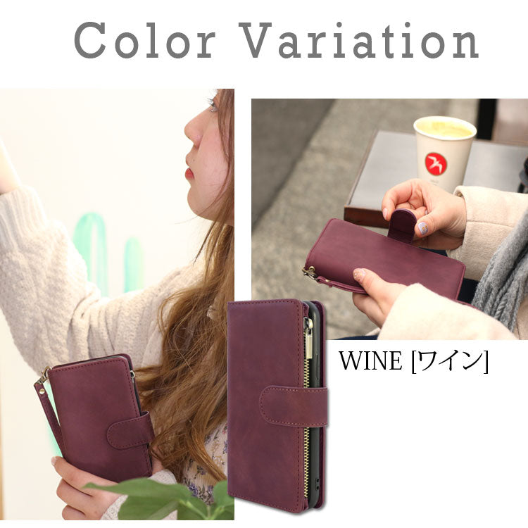 お財布のようなジッパー付き｜手帳型iPhoneケース
