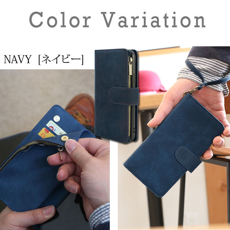 お財布のようなジッパー付き｜手帳型iPhoneケース