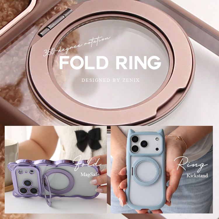 3in1スマホアクセサリー Magsafe対応スタンド360°回転スマホリング