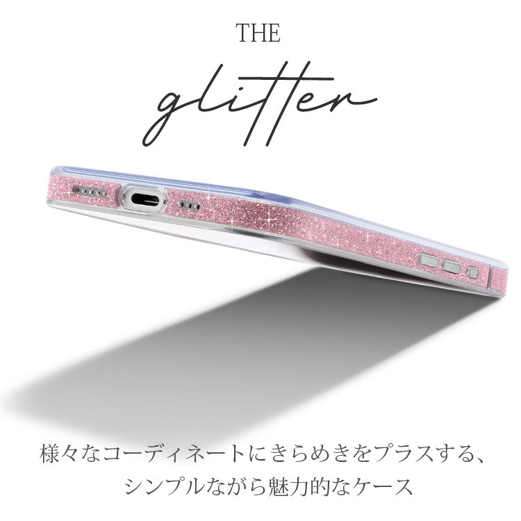 MagSafe対応グリップ付きキラキラクリアiPhoneケース