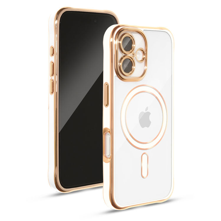 iPhone16MagSafe対応マグセーフケース金新品可愛い人気 リングセット選択可】MagSafe対応｜ 上品で大人かわいい iPhone