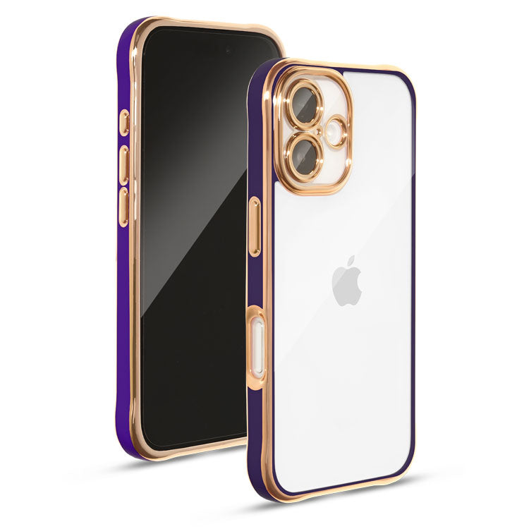 背面クリア バンパーケース｜ゴールドライン iPhoneケース｜全6色｜[iPhone16/15/14/13シリーズ]