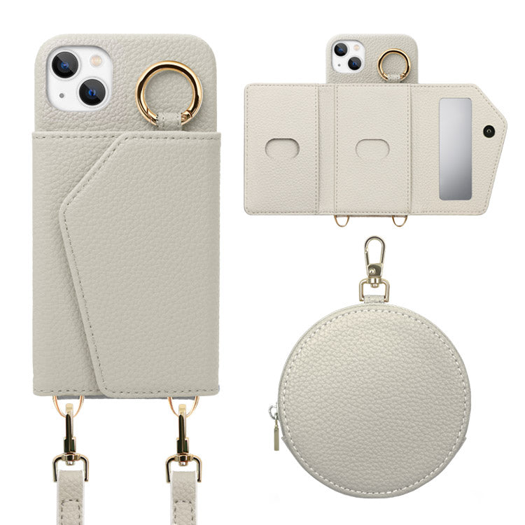 マルチコインケース＆ショルダー付き背面収納iPhoneケース[iPhone15/14シリーズ]