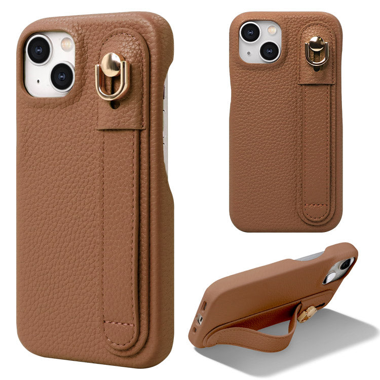【ショルダーストラッププレゼント】【背面ベルト付き】本革風レザーiPhoneケース｜大人くすみカラー全8色・スタンド＆落下防止ベルト付き