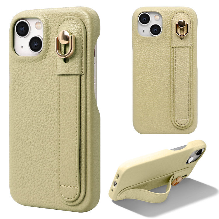 【ショルダーストラッププレゼント】【背面ベルト付き】本革風レザーiPhoneケース｜大人くすみカラー全8色・スタンド＆落下防止ベルト付き