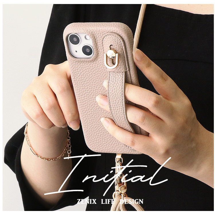 【ショルダーストラッププレゼント】【背面ベルト付き】本革風レザーiPhoneケース｜大人くすみカラー全8色・スタンド＆落下防止ベルト付き